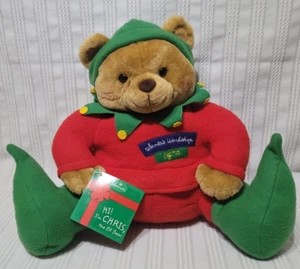 Hallmark Christmas Teddy Bear Plush Chris The Elf  Santas Workshop 16 Inch #25 - Picture 1 of 11