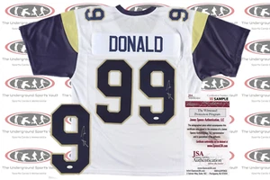 AARON DONALD Signed Autographed LOS ANGELES RAMS Custom Jersey XL JSA - Picture 1 of 3
