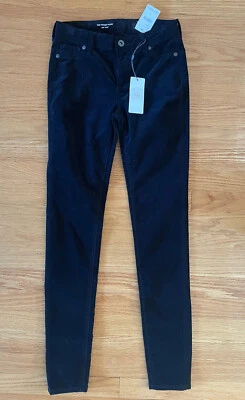 Pantalones de mezclilla ADRIANO GOLDSCHMIED AG talla 16 niños negros Twiggy felpa terciopelo súper ajustados Foto 1 de 4