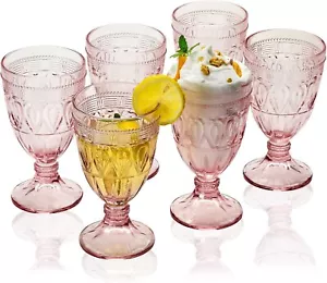 Collection Ice Tea Pink Goblet 10 oz set of 6 for Soda Cocktail Juice Water - Picture 1 of 8