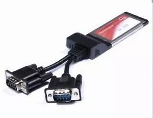 2 ports RS232 34mm ExpressCard to Dual Serial Port DB9 COM RS-232 Expansion Card - Picture 1 of 6