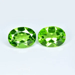 2.55Ct (2Pcs) Oval_Phenomenal Quality Unheated Pakistan Peridot Gems - Picture 1 of 1