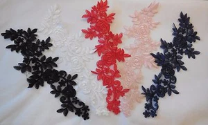 large bridal floral lace applique sew on tulle lace motif patch Various colours - Picture 1 of 9