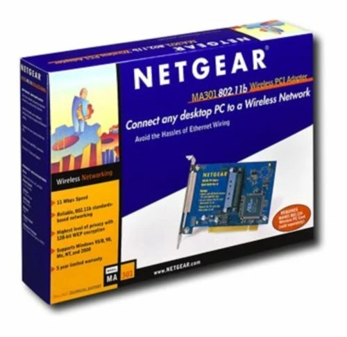 Netgear PCI Card MA301 for MA401 PCMCIA Wireless Adapter in Box - image 1 of 1