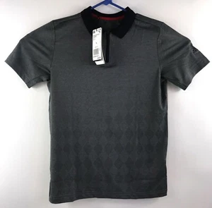 Adidas Youth Boys Size Large 13-14 Dark Gray Zip BCade Polo Shirt New w $45 Tags - Picture 1 of 3