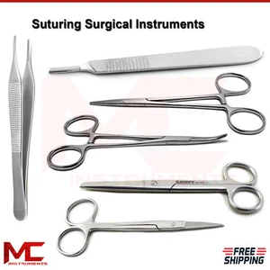 Surgical Suturing Scissor Tissue Surgery Adson Tweezer Mosquito Clamp Forceps - Picture 1 of 8
