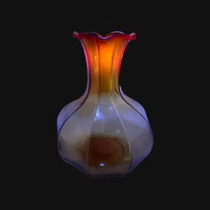 Vintage Tiara Glass Amberina 8" Vase 1970s Ombre Pitcher Cadmium UV Glows - Picture 1 of 11
