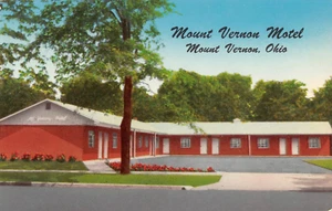 Postal vintage MOUNT VERNON MOTEL Mount Vernon, Ohio Roadside década de 1950 - Imagen 1 de 2