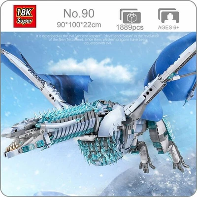 Ice Dragon with A Figure Model Building Blocks Set Puzzle MOC Bricks Toys 1889Pc - Image 1 of 4