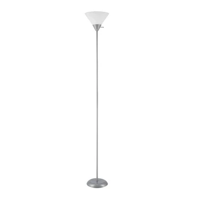 72 Inch Modern Silver Floor Lamp with Frosted Shade for Living Room Decor - Image 1 of 4