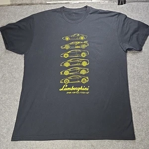 Lamborghini Generations Body Style Tee Shirt Black Yellow - Picture 1 of 5