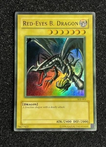 Yugioh Red Eyes Black Dragon SDJ-001 Desteñido Error de Impresión Ilimitado Casi Nuevo - Imagen 1 de 13