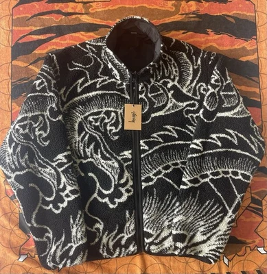 Black Stussy Dragon Fleece Sherpa Reversible Jacket BRAND NEW WITH TAGS Size XL - Image 1 of 4