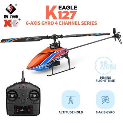 WLtoys K127 RC Helicopter 2.4G 4CH Remote Control RTF 6-Aixs Gyro 3 Batteries - Image 1 of 4