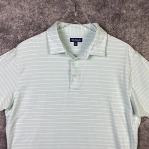 Camisa polo Fish Hippie Co para hombre grande rayas verdes manga corta rendimiento de golf - Imagen 1 de 7