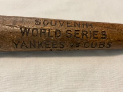 罕见! 1932 年世界系列 18 英寸 球棒纪念品 纽约洋基队与芝加哥小熊队 — 第 1/4 张图片