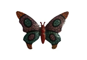 Vintage Made in West Germany Enamel Butterfly Pin /brooch Mosaic Beautiful - Picture 1 of 5
