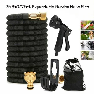 Schwerlast 25-75 Fuß erweiterbar Gartenschlauch Rohr flexibel mit Wassersprühpistole - Bild 1 von 18