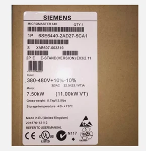 6SE6440-2AD27-5CA1 1PC NEU SIEMENS MICROMASTER 440 7.5KW/380V 6SE6440-2AD27-5CA1 - Bild 1 von 1