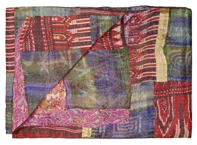 Taj Hotel Kantha Silk Blend Throw | Multi13 | 50"x70" Foto 1 de 3