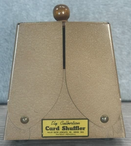 VTG MCM Ely Culbertson Card Shuffler Uses 2.25"x 3.5" Cards Bronze Color Enamel - Picture 1 of 13