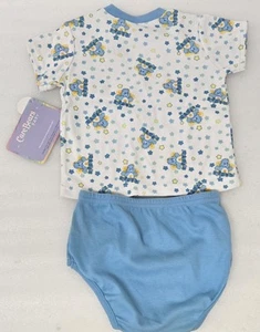 Vintage Care Bears 2005 Champ Bear Baby Junge 2-teiliges Outfit 6-9 Monate Neu mit Etikett blau - Bild 1 von 3