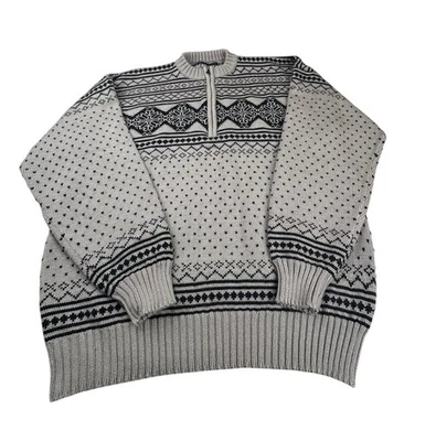 Vintage Obermeyer Men’s Toronto Fair Isle Wool Blend Sweater 1/4 Zip Sz XL - Image 1 of 4