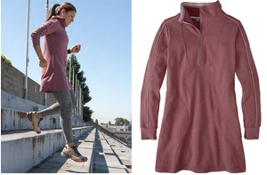 Title Nine Damen Gr. S Sweatshirt Kleid Rosa Active Athleisure Half Zip Taschen - Bild 1 von 11
