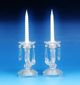 Pair Of Indiana Press Glass # 176 Candle Holder. 8 1/2" Height - Picture 1 of 13