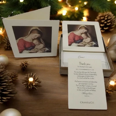 Madonna & Child Crane & Co. Rare Vintage Christmas Blessing Greeting Card BoxSet - Image 1 of 4