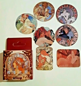 Art Deco Vintage Paper Stickers - Set of 45 pieces - In Cute carton box - Picture 1 of 6