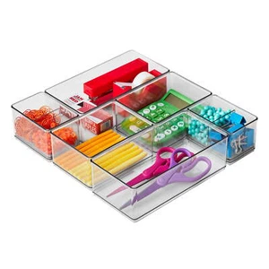 Office Drawer Edit Organizer, 6 Pieces, Clear - Picture 1 of 10