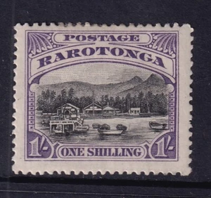 COOK ISLANDS GV SG75, 1s negro y violeta, montado como nuevo. - Imagen 1 de 2