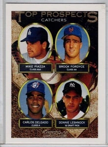 1993 #201 Top Prospects Mike Piazza, HOF, Carlos Delgado, NM - Picture 1 of 2