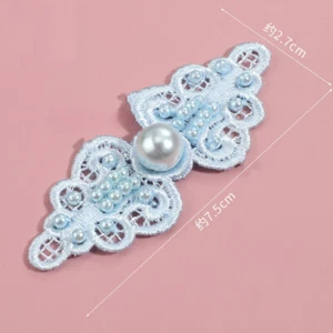 2x Chinese Vintage Style Frog Buttons Sewing Pearl Beaded Shirt Closures for DIY - Picture 1 of 20