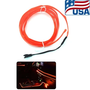 Orange 2M LED Car Interior Atmosphere EL Wire Neon Decor Lamp Light String Strip - Picture 1 of 12
