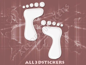 3D Sticker Decal Resin Domed Footprints Adhesive Decal White - Picture 1 of 1