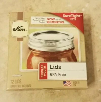 Tarro de conservas bucales regular Kerr tapas seguro apretado tarro de albañil 12 tapas solo NUEVO Foto 1 de 2