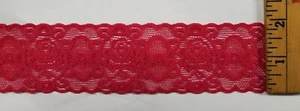 Hot Pink 2 Zoll breite elastische Spitze für Dessous oder Handwerk 20 Meter = 12,99 $ - Bild 1 von 1