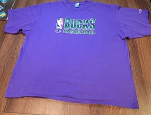 Vintage 90s Milwaukee Bucks Single Stitch Mens 3XL Boxy Fit Champion Made In USA - Picture 1 of 7