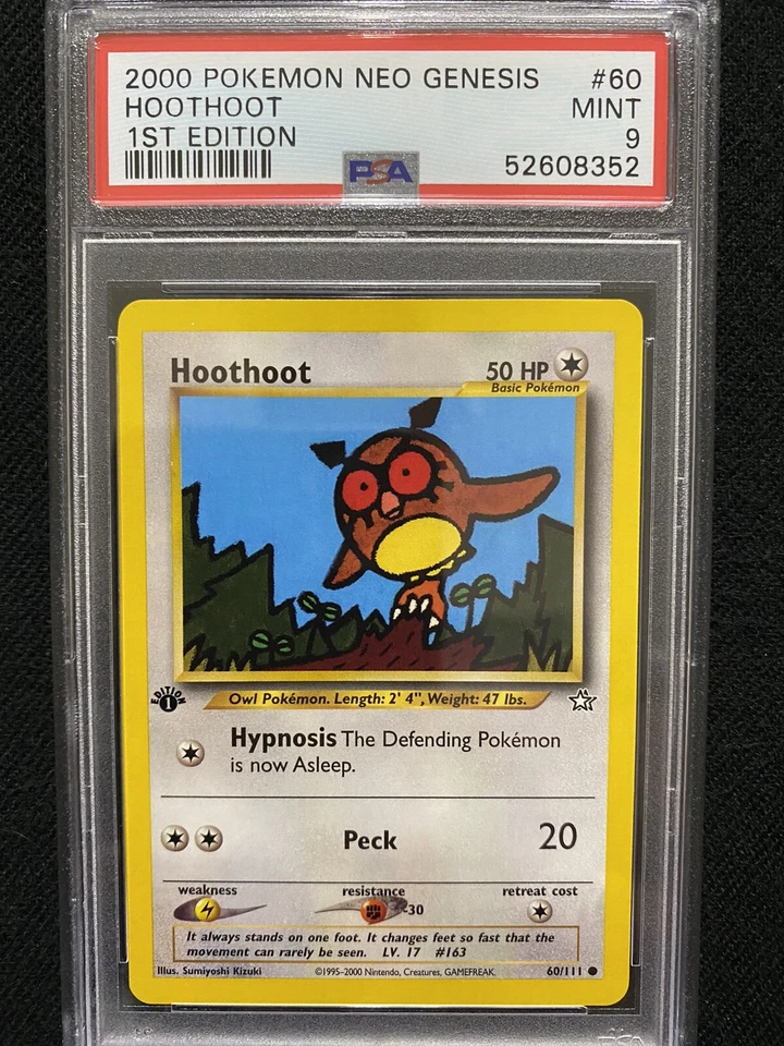 2000 Pokemon Neo Genesis 1st Edition Hoothoot 60/111 PSA 9 Mint - Image 1 of 1