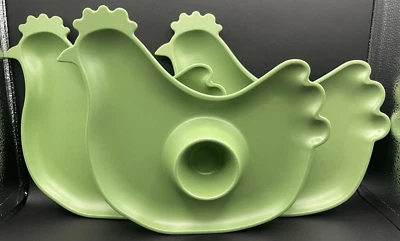 Lote de 3 Platos para Servir Target Bullseye Verde Pollo de Pascua Melamina 11" Foto 1 de 4