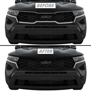 Superposición de vinilo apagón eliminación de cromo para moldura de parrilla Kia Sorento 2021-23 - Imagen 1 de 4
