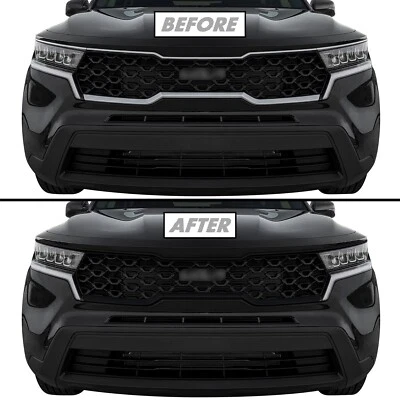 Superposición de vinilo apagón eliminación de cromo para moldura de parrilla Kia Sorento 2021-23 Foto 1 de 4