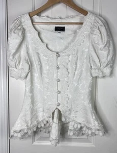Chaqueta Top de Encaje Cachet By Bari Protas Años 80 Talla 5/6 Victoriano Look Retro Vintage - Imagen 1 de 18