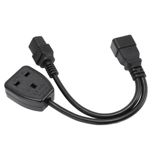IEC320 C20 Male To C19 UK Plug Female Power Cable PVC Y Splitter Power Suppl Hot - Photo 1/22