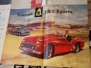 1958 TRIUMPH TR-3 ROADSTER USA COLOR FOLDER BROCHURE Sports Car CONVERTIBLE Xlnt - Picture 1 of 17