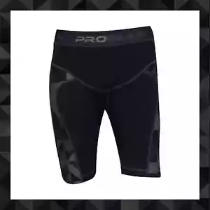 PULSE WOMENS GYM FITNESS RUNNING YOGA CROSSFIT COMPRESSION SHORTS GREY & BLACK - Picture 1 of 1