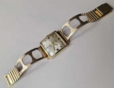 Very Rare Vintage STOWA Square Date 17J PUW361 10M.Gold Plated German From 60's - Image 1 of 4