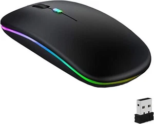 Wireless Bluetooth Mouse, LED Slim Dual Mode, Rechargeable - Picture 1 of 6